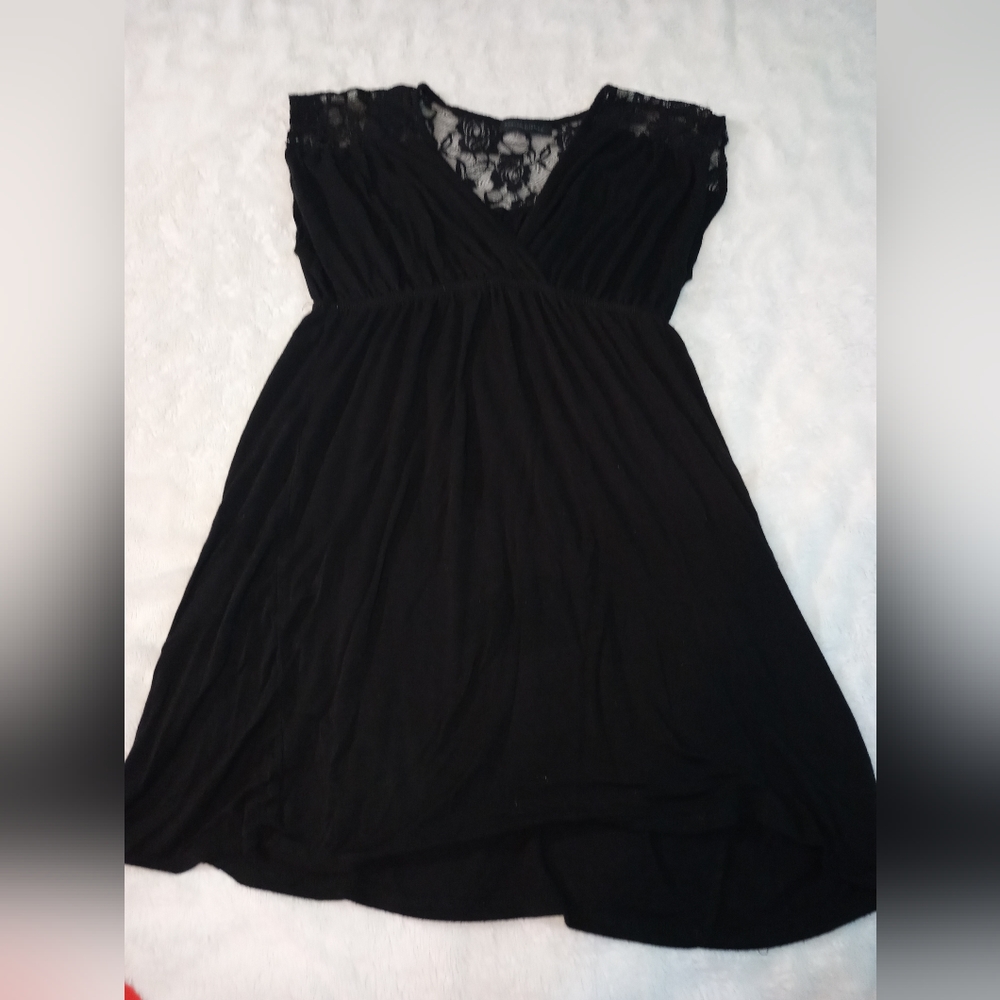 Black lace babydoll shirt